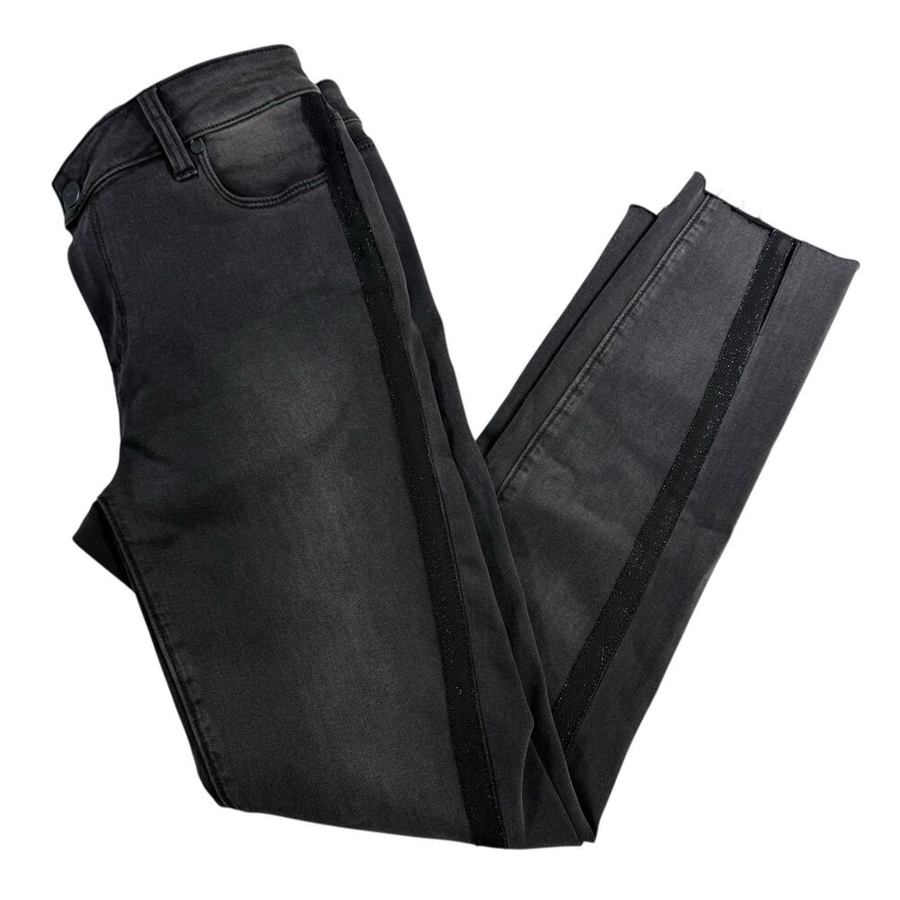 PAIGE Verdugo Ankle Jeans Size 29 Black Gray Side Stripe Skinny Stretch